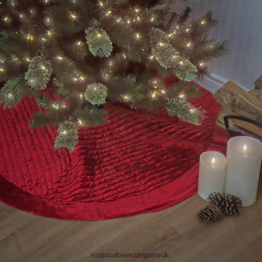 decoration | National Tree Company 60\ HGTV Home Collection Quilted Velvet Tree Skirt Red F2L4F555